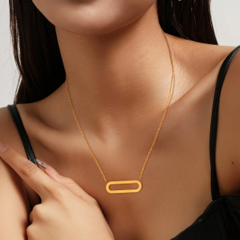18 KT Gold Over Titanium Minimalist Necklace